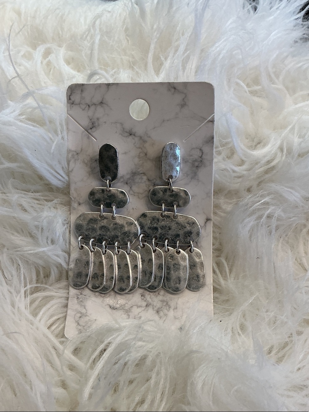 Silver-Tone Dangle Statement Earrings - Women Accessories